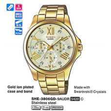 Часы CASIO SHE-3806GD-9AUER Часы CASIO SHE-3806GD-9AUER